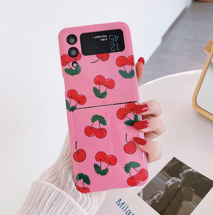 Korean Cherry  Kawaii Cartoon Samsung Galaxy Z Flip Phone case