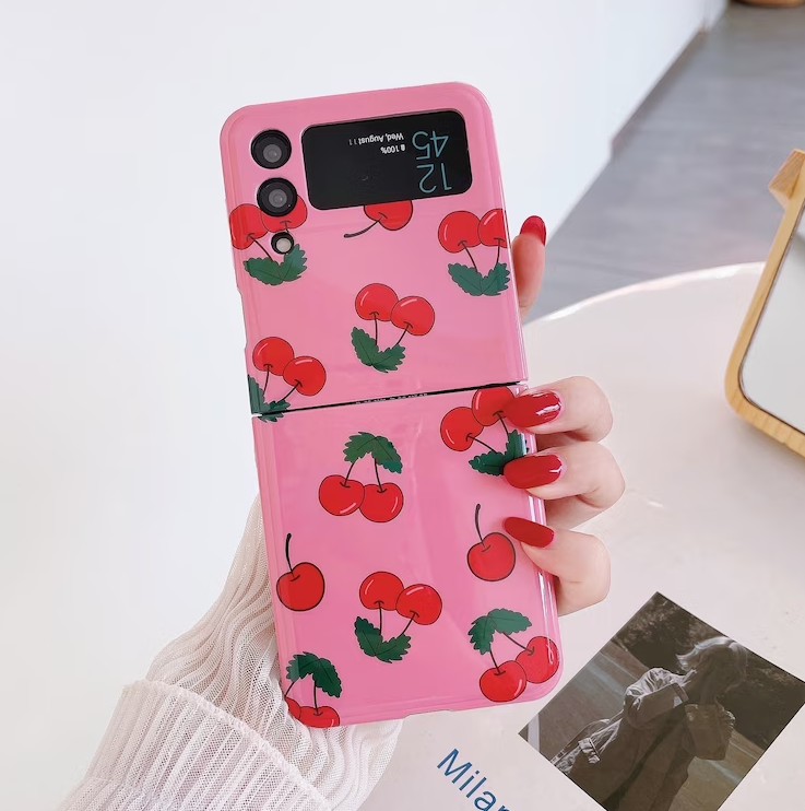 Korean Cherry  Kawaii Cartoon Samsung Galaxy Z Flip Phone case