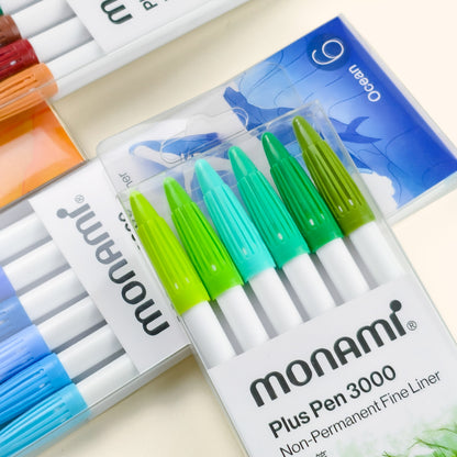 Monami | Plus Pen 3000 Pen Set | 0.4mm Fine Journal Pen