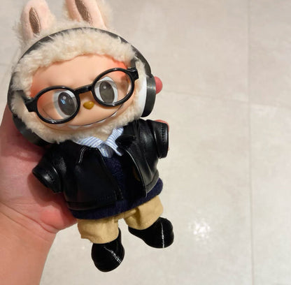 Labubu Biker Leather Shirt Set(Handmade Design)