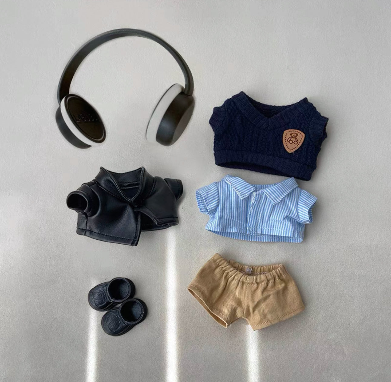 Labubu Biker Leather Shirt Set(Handmade Design)