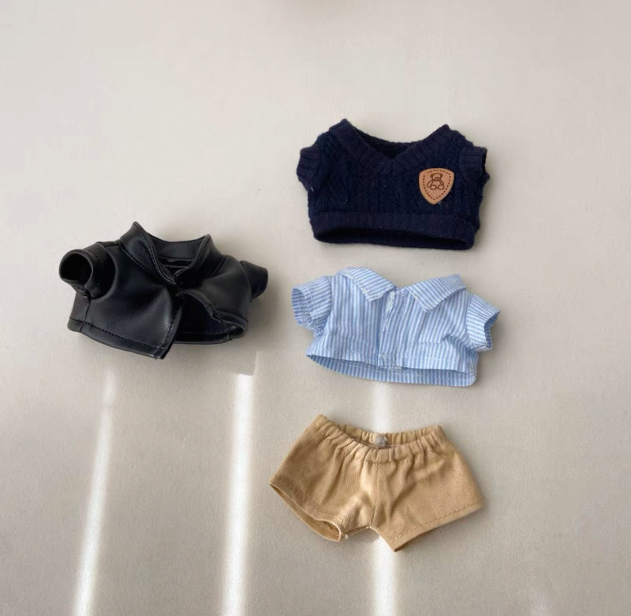 Labubu Biker Leather Shirt Set(Handmade Design)