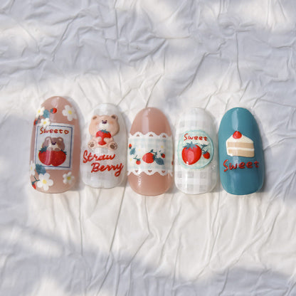 Hello Claws | Strawberry Bear 5D Nail Deco Sticker