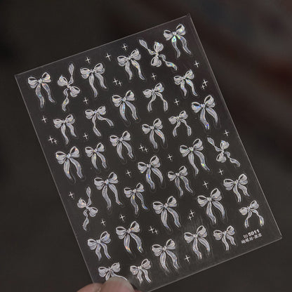 Hello Claws | White Bowknot Nail Deco Sticker