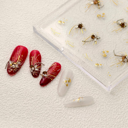 Hello Claws | Gold Firework Nail Deco Sticker