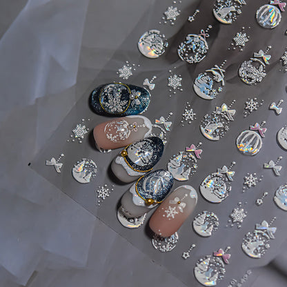 Hello Claws | Merry Christmas Crystal Ball Nail Deco Sticker