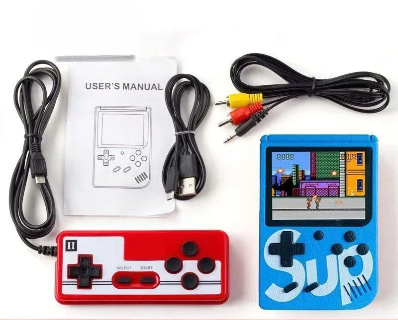 Retro Mini Handheld Game Console - 400 Classic Games, Rechargeable, TV Output & 2-Player Mode, Fun Gaming Toy for Kids & Adults