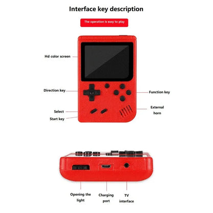 Retro Mini Handheld Game Console - 400 Classic Games, Rechargeable, TV Output & 2-Player Mode, Fun Gaming Toy for Kids & Adults