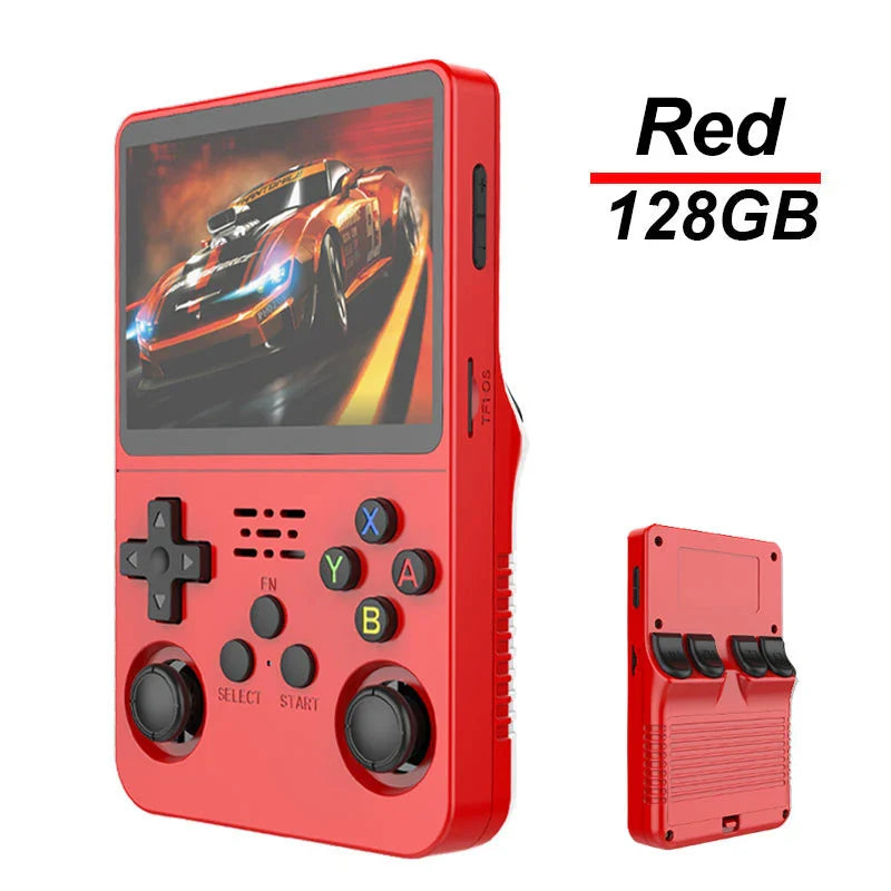 R36S Retro Handheld Game Console | ARKOS System 3.5" IPS Screen 128G Built-in Games Portable Pocket Video Player Gift for Boys