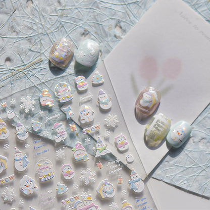 Hello Claws | Snowman And Candy House Nail Deco Sticker