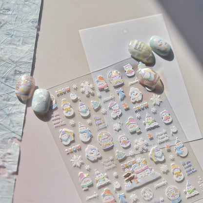 Hello Claws | Snowman And Candy House Nail Deco Sticker