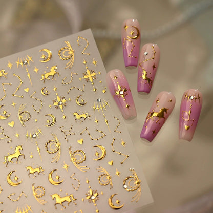 Hello Claws | Gold Pony Nail Deco Sticker