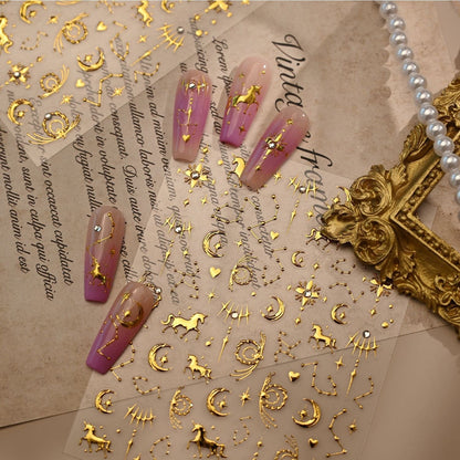 Hello Claws | Gold Pony Nail Deco Sticker