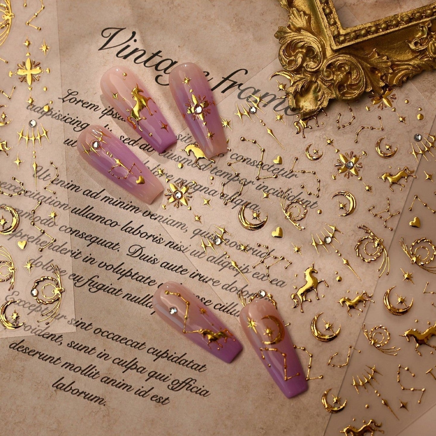 Hello Claws | Gold Pony Nail Deco Sticker