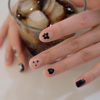 Now Now | White Bunny Black Nail Wraps