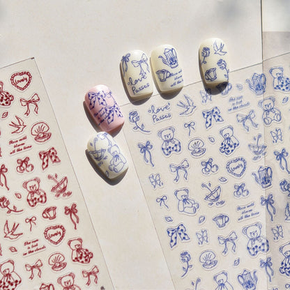 Hello Claws | Bear Cartoon Nail Deco Sticker