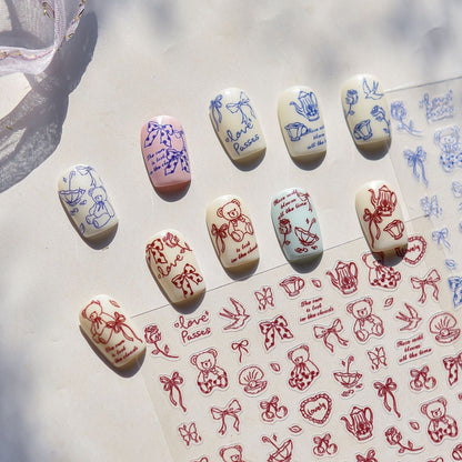 Hello Claws | Bear Cartoon Nail Deco Sticker
