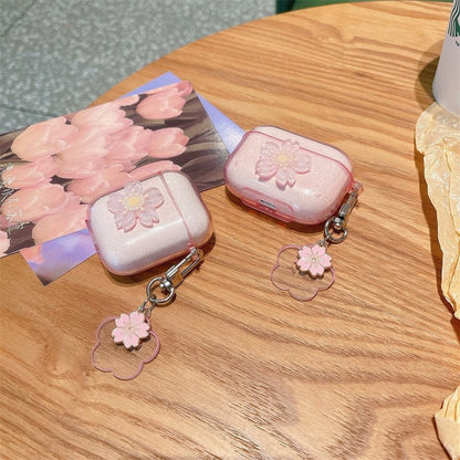 Pink Cherry Flower Airpods Case