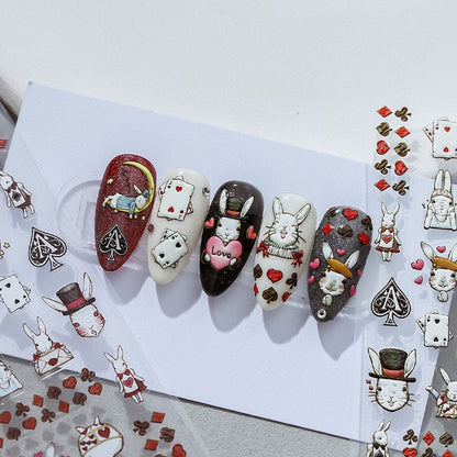 Hello Claws | Alice Wonderland Embossed Pattern Design Nail Deco Sticker