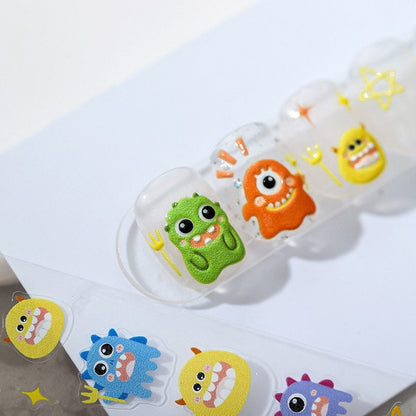 Hello Claws | Little Monster Embossed Pattern Design Nail Deco Sticker