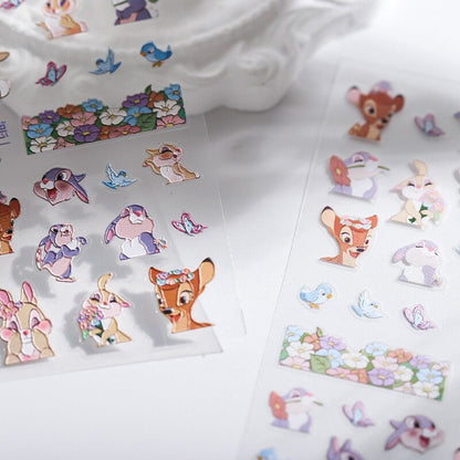 Hello Claws | Flower Bunny Embossed Pattern Design Nail Deco Sticker