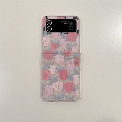Pink Tulip Samsung Galaxy Z Flip Phone Case