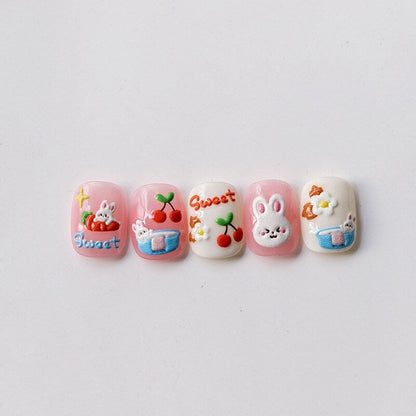 Hello Claws | Nail Deco Pink Strawberry Cherry Bunny Sticker