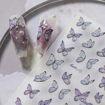 Hello Claws | Purple Dream Butterfly 5D Embossed Pattern Design Nail Deco Sticker