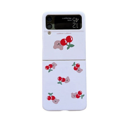 Orange and Cherry Bear Samsung Galaxy Z Flip 3 Phone Case