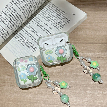 Flower Rabbit  Clear Airpods case