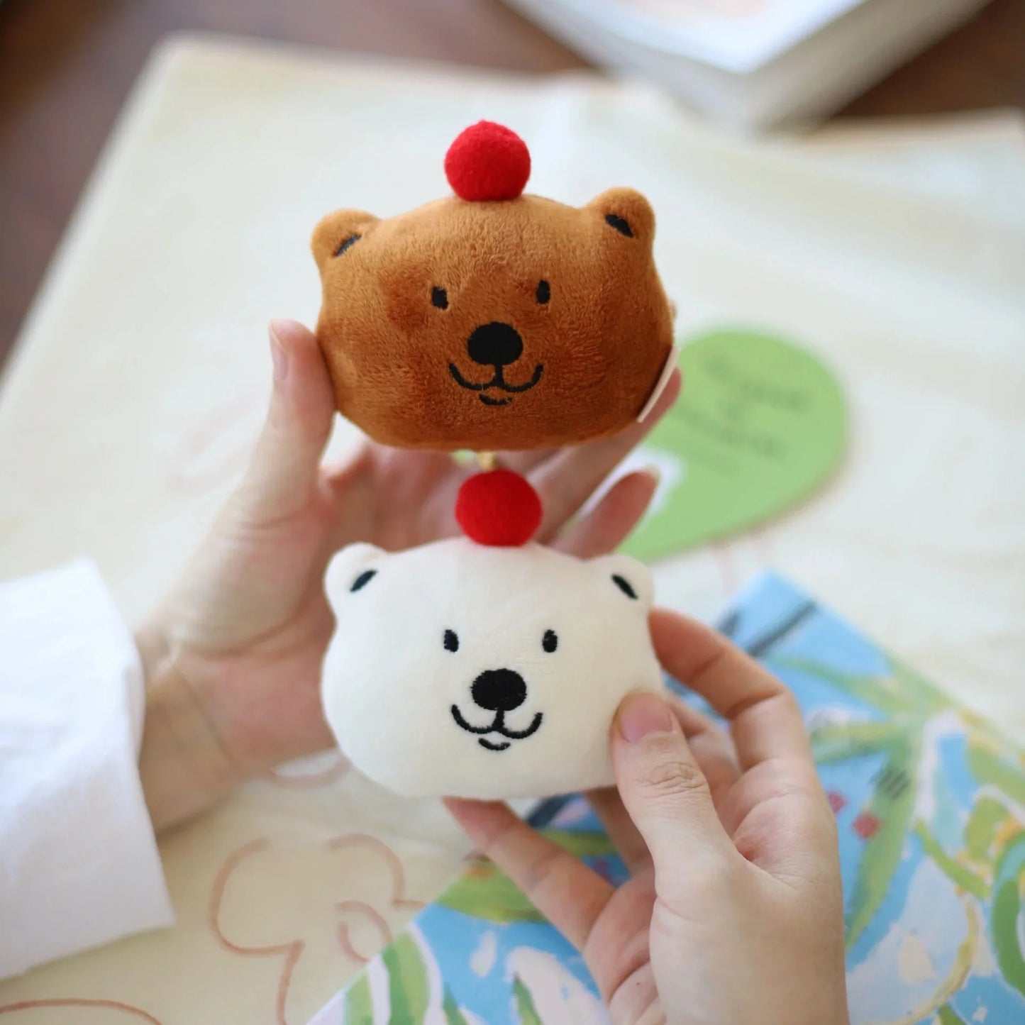 Daily White | Fluffy Brown Polar Bear Plush Charm