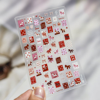 Hello Claws | Red Pony Nail Deco Sticker