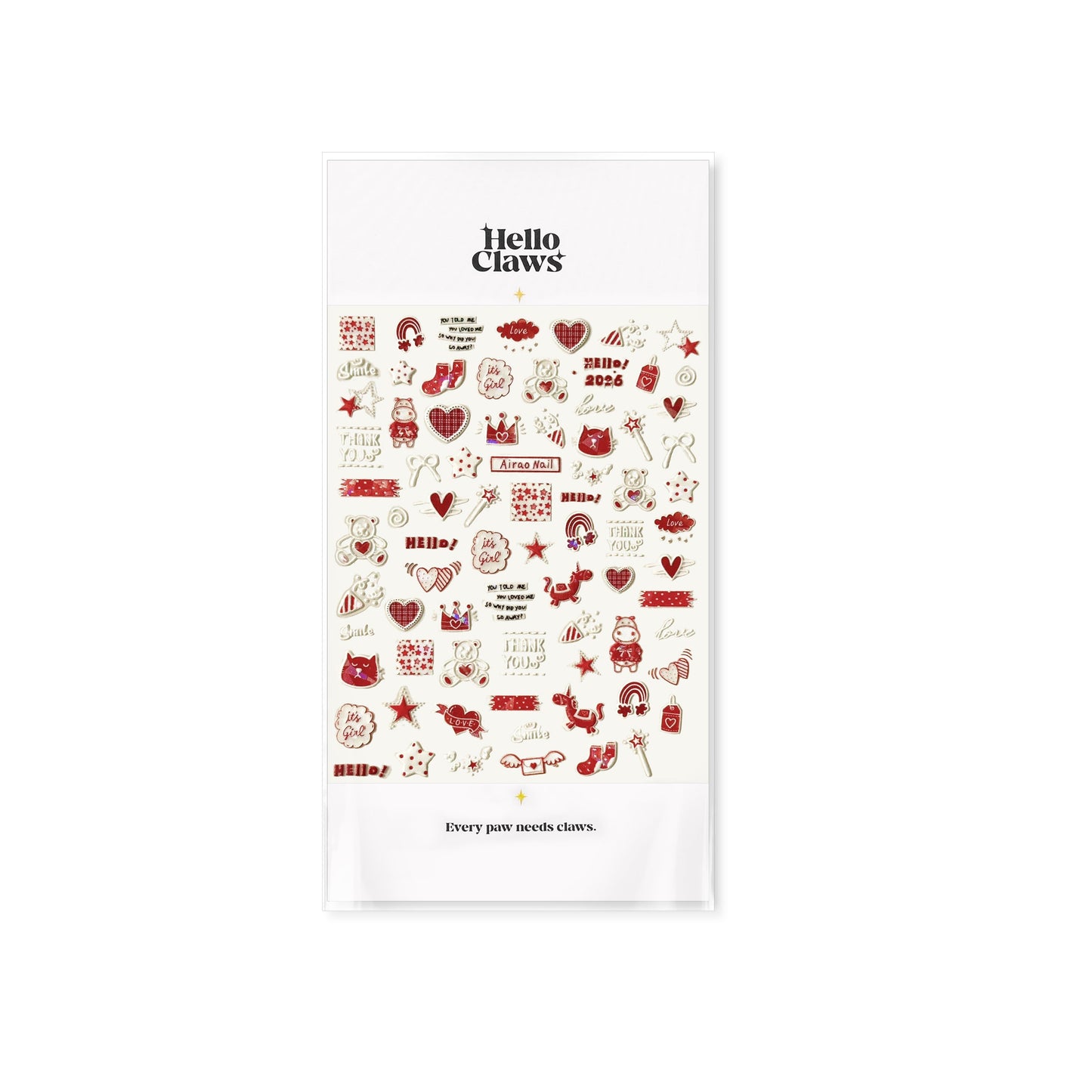 Hello Claws | Red Graffiti Nail Deco Sticker