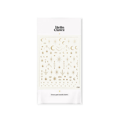 Hello Claws | Moon And Star Gold Silver Nail Deco Sticker