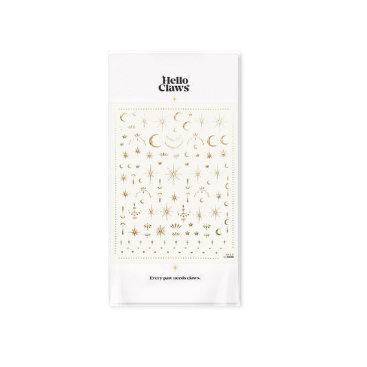 Hello Claws | Moon And Star Gold Silver Nail Deco Sticker