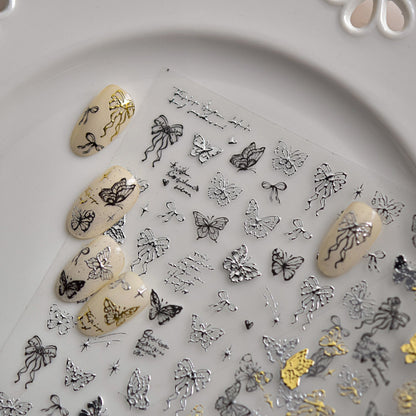 Hello Claws | Butterfly And Bowknot Hot Stamping Nail Deco Sticker