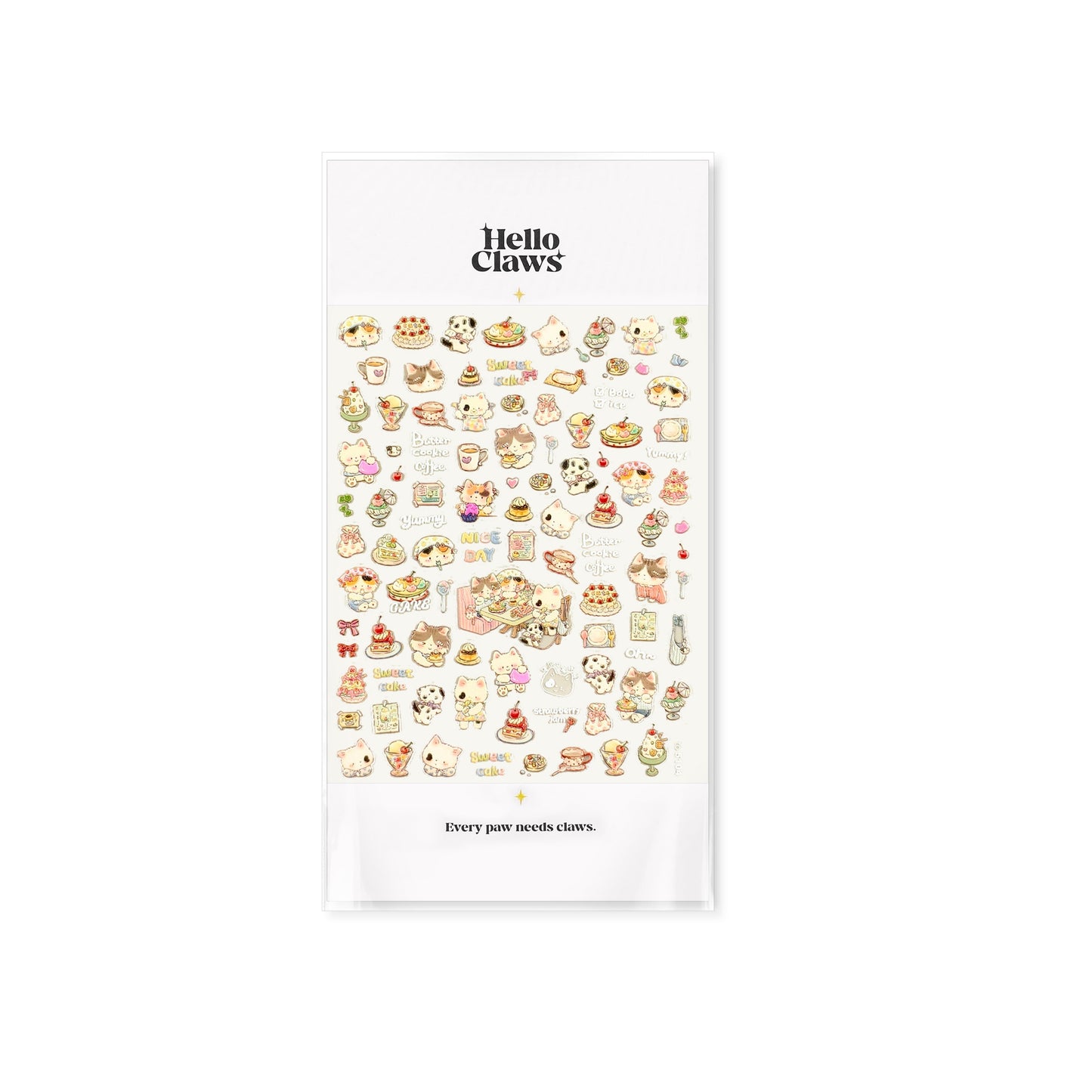 Hello Claws | Cherry Cake And Kitty Nail Deco Sticker