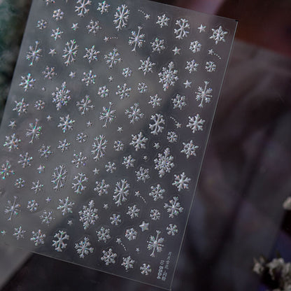Hello Claws | Winter Snow Shimmer Powder Nail Deco Sticker