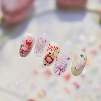 Hello Claws | Bear Apple Cake Nail Deco Sticker