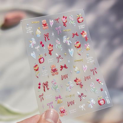 Hello Claws | Bear Apple Cake Nail Deco Sticker