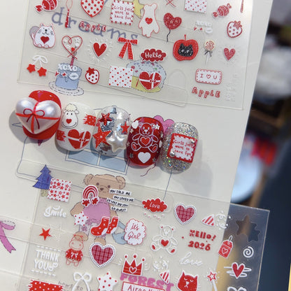 Hello Claws | Red Graffiti Nail Deco Sticker