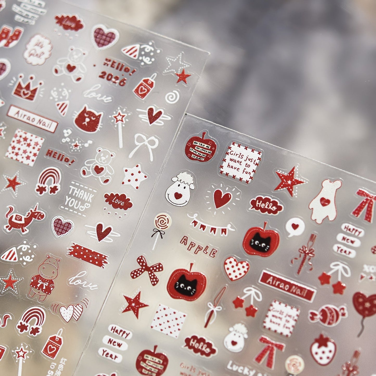 Hello Claws | Red Graffiti Nail Deco Sticker