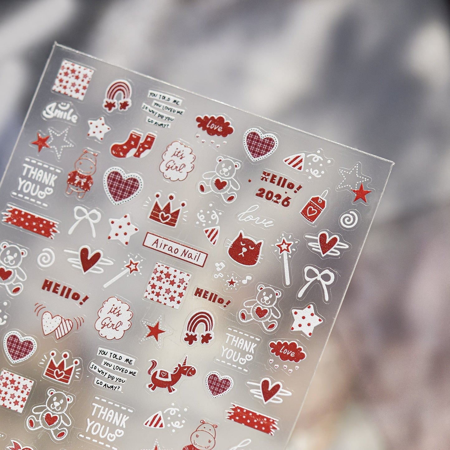 Hello Claws | Red Graffiti Nail Deco Sticker