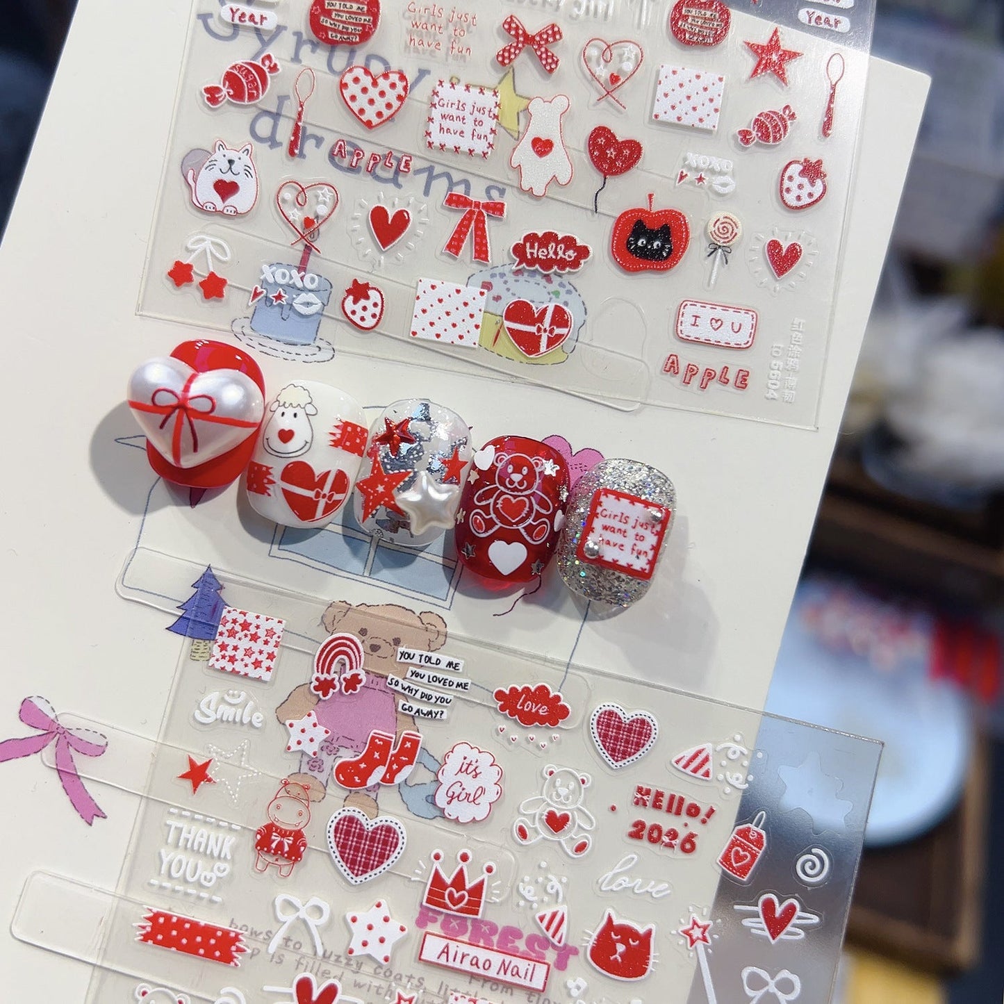 Hello Claws | Red Graffiti Nail Deco Sticker