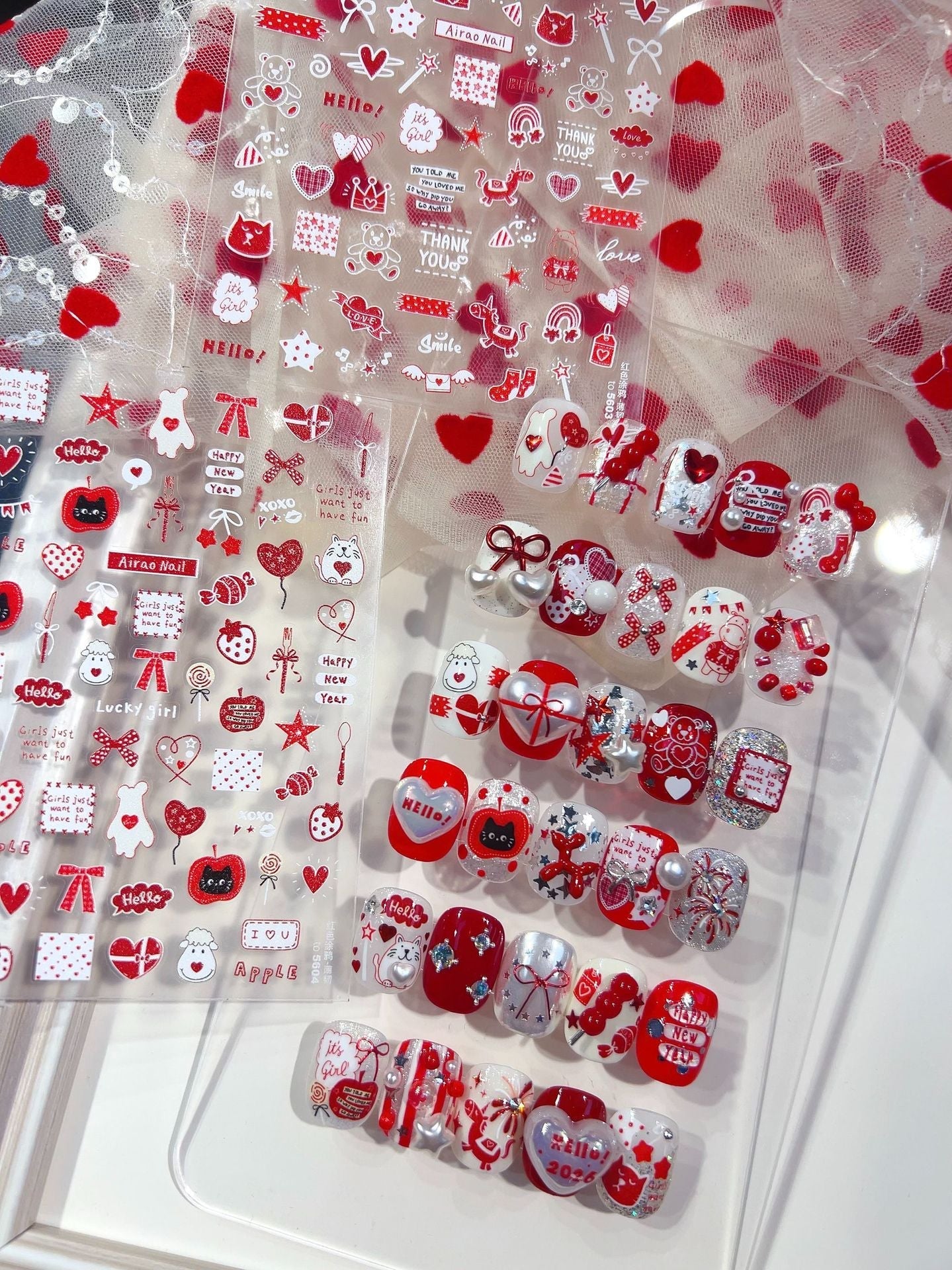 Hello Claws | Red Graffiti Nail Deco Sticker